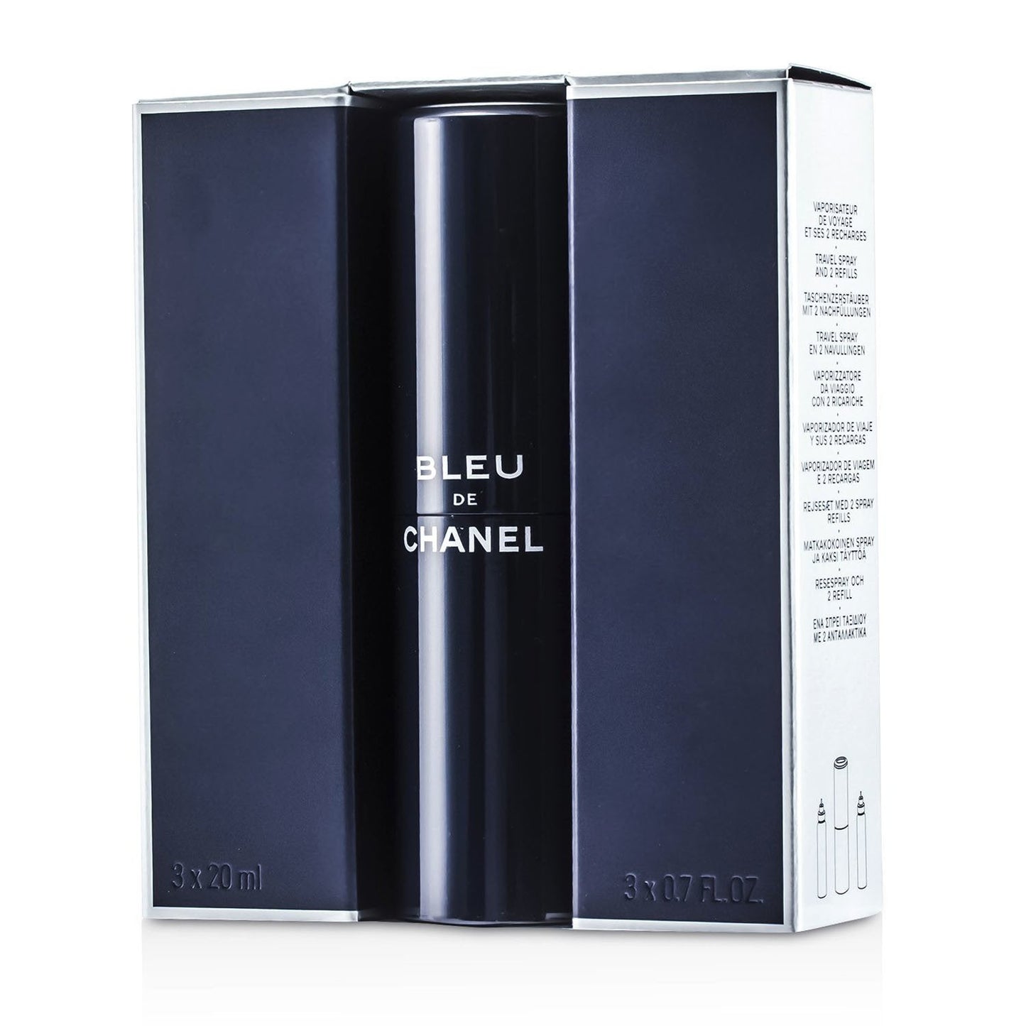 Chanel Bleu De Chanel Eau De Toilette Travel Spray & Two Refills 3x20ml/0.7oz