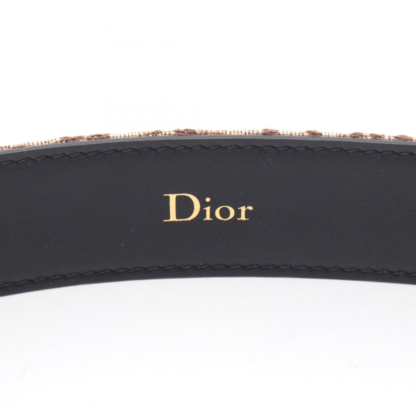 Dior Belt Oblique Brown Canvas Leather