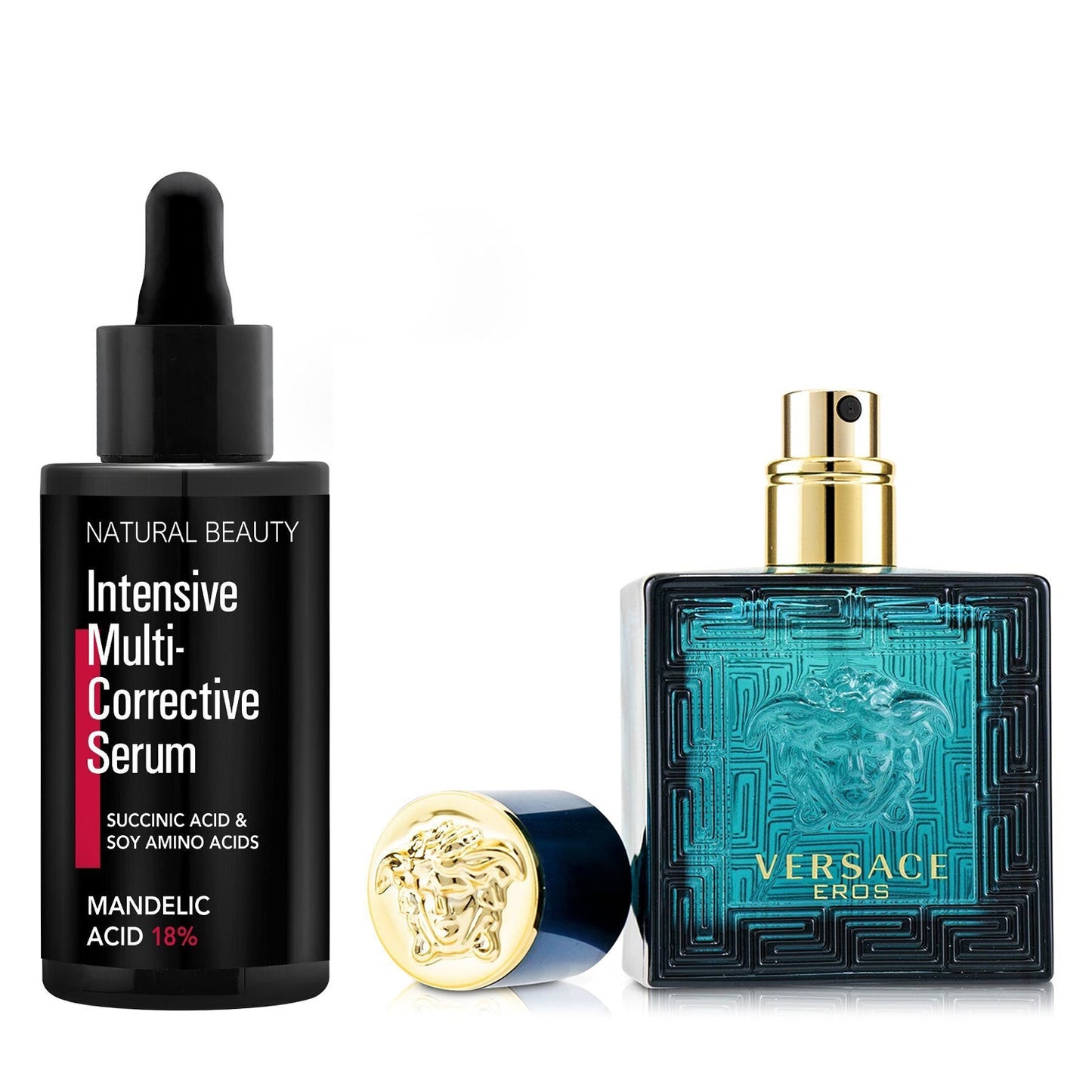 Versace Versace Eros Eau De Toilette Spray 30ml X Natural Beauty Intensive Multi-Corrective Serum - Mandelic Acid 18% (Exp Date: 12/2025) 35ml 2pcs