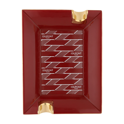 S.T. DUPONT Monogram 1872 Burgundy Porcelain Ashtray/Cendrier 006478