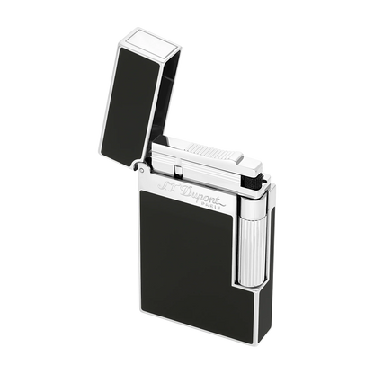 S.T. DUPONT LIGNE 2 BLACK LACQUERED PALLADIUM LIGHTER/BRIQUET 016296