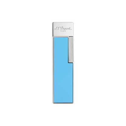 S.T. DUPONT Twiggy Chrome Turquoise Blue Lighter/Briquet 030007