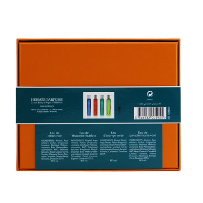 Hermes Colognes Collection Travel Set: Eau D'Orange Verte, Eau De Rhubarbe Ecarlate, Eau De Pamplemousse Rose, Eau De Citron Noir  4x15ml/0.5oz