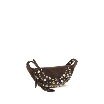 Valentino Garavani Brown Calf Leather Bos Taurus Shoulder Bag