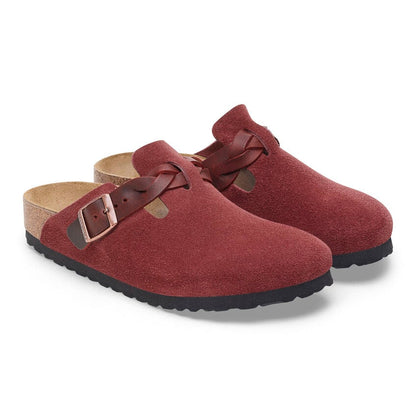 Women's Boston Braided Suede Leather Zinfandel Medium/Narrow