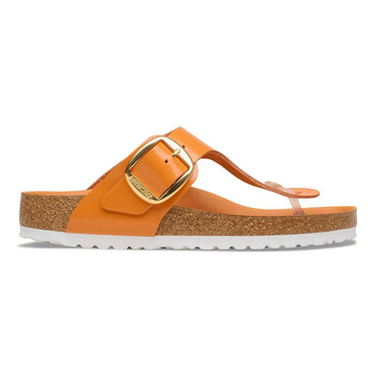 Women's Gizeh Big Buckle Natural Leather Patent High-Shine Kurkuma