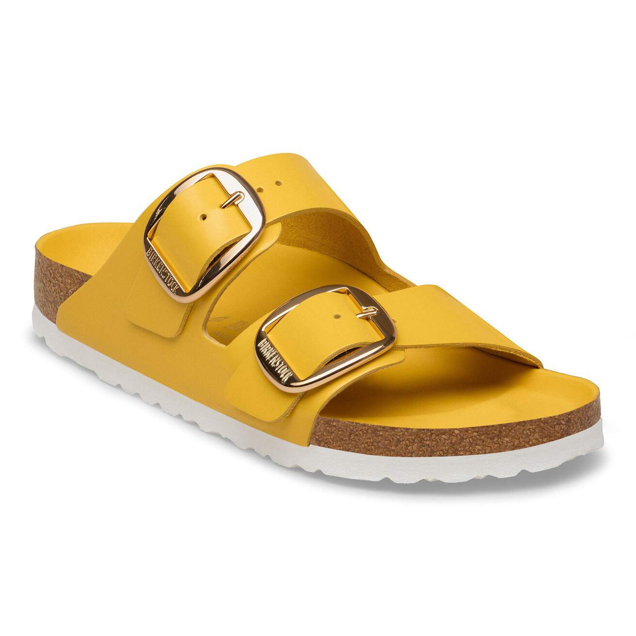 Women's Arizona Big Buckle Natural Leather Patent High-Shine Ochre