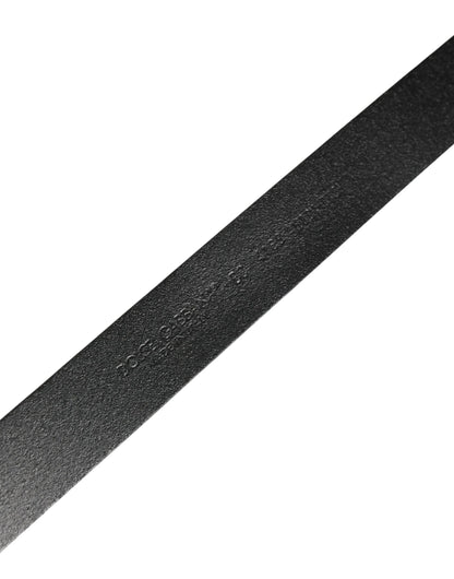 Dolce & Gabbana Men Black Classic Leather Logo Buckle Belt