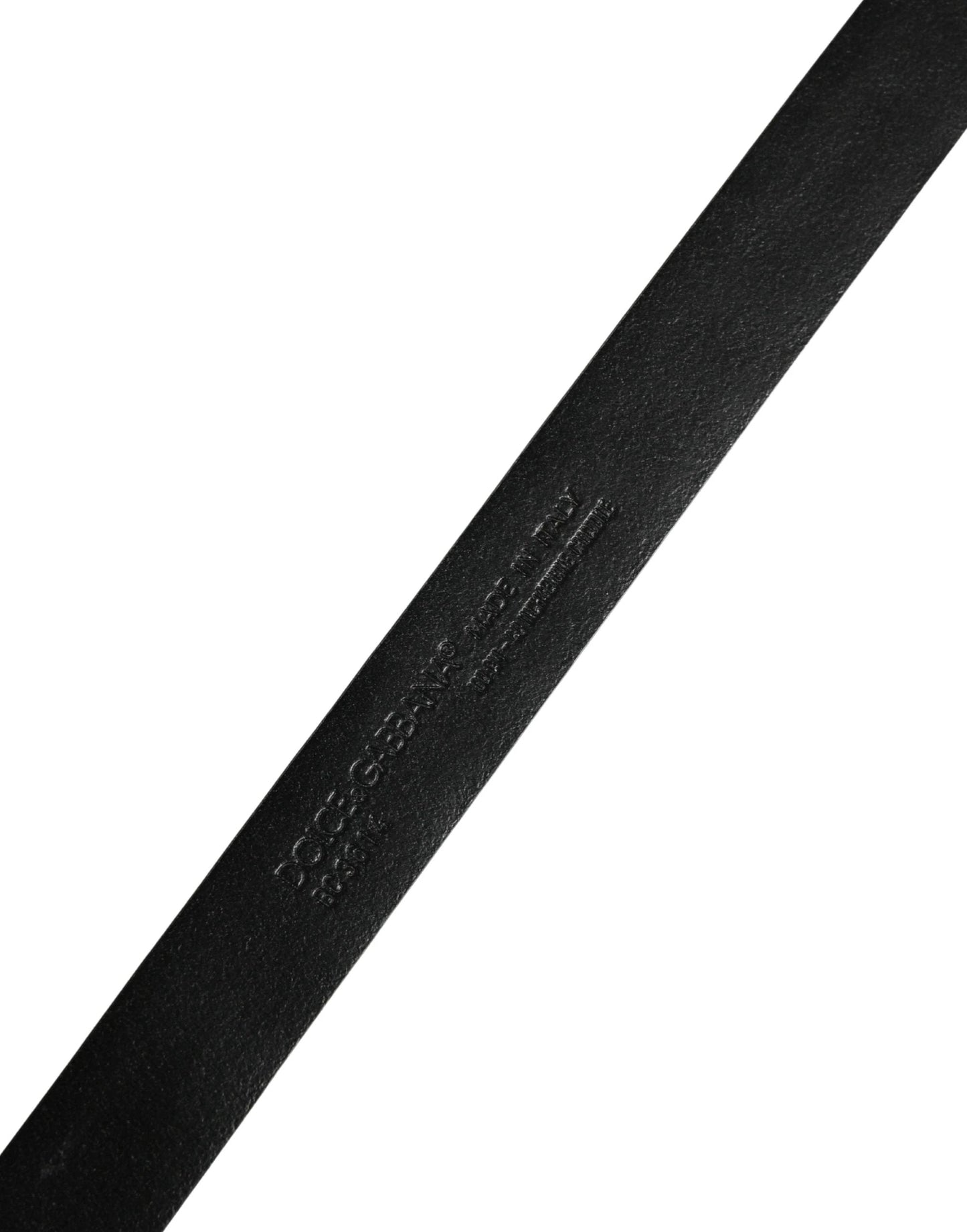 Dolce & Gabbana Men Black Exotic Leather Metal Buckle Belt