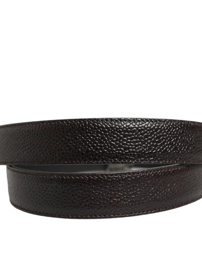 Dolce & Gabbana Brown Calf Leather Vintage Style Silver Buckle Belt