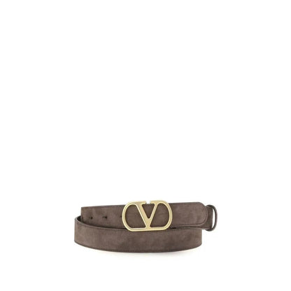 Valentino Garavani Brown Suede Leather Belt