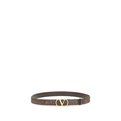 Valentino Garavani Brown Suede Leather Belt