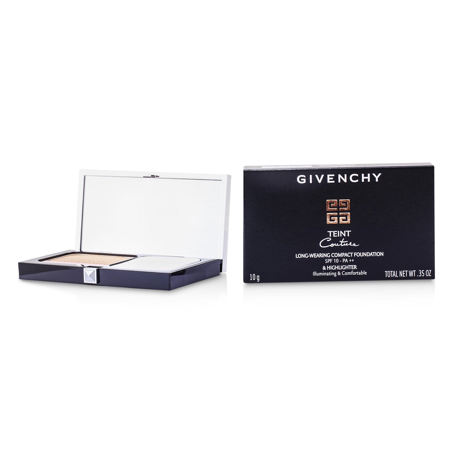 Givenchy Teint Couture Long Wear Compact Foundation & Highlighter SPF10 - # 4 Elegant Beige (Unboxed)  10g/0.35oz