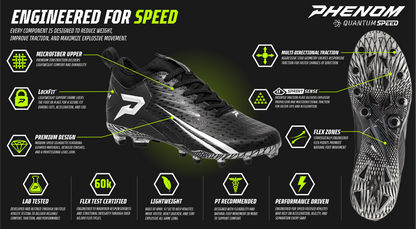 Phenom Elite Quantum Speed 2.0 Football Cleats - Royal Blue