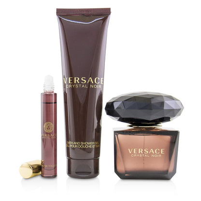 Versace Crystal Noir Coffret: Eau De Toilette Spray 90ml/3oz + Bath & Shower Gel 150ml/5oz + Eau De Toilette Roller Ball 10ml/0.3oz  3pcs