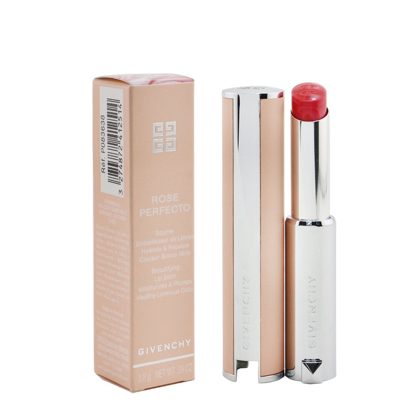 Givenchy Rose Perfecto Beautifying Lip Balm - # 201 Milky Pink (Luminous PInk)  2.8g/0.09oz