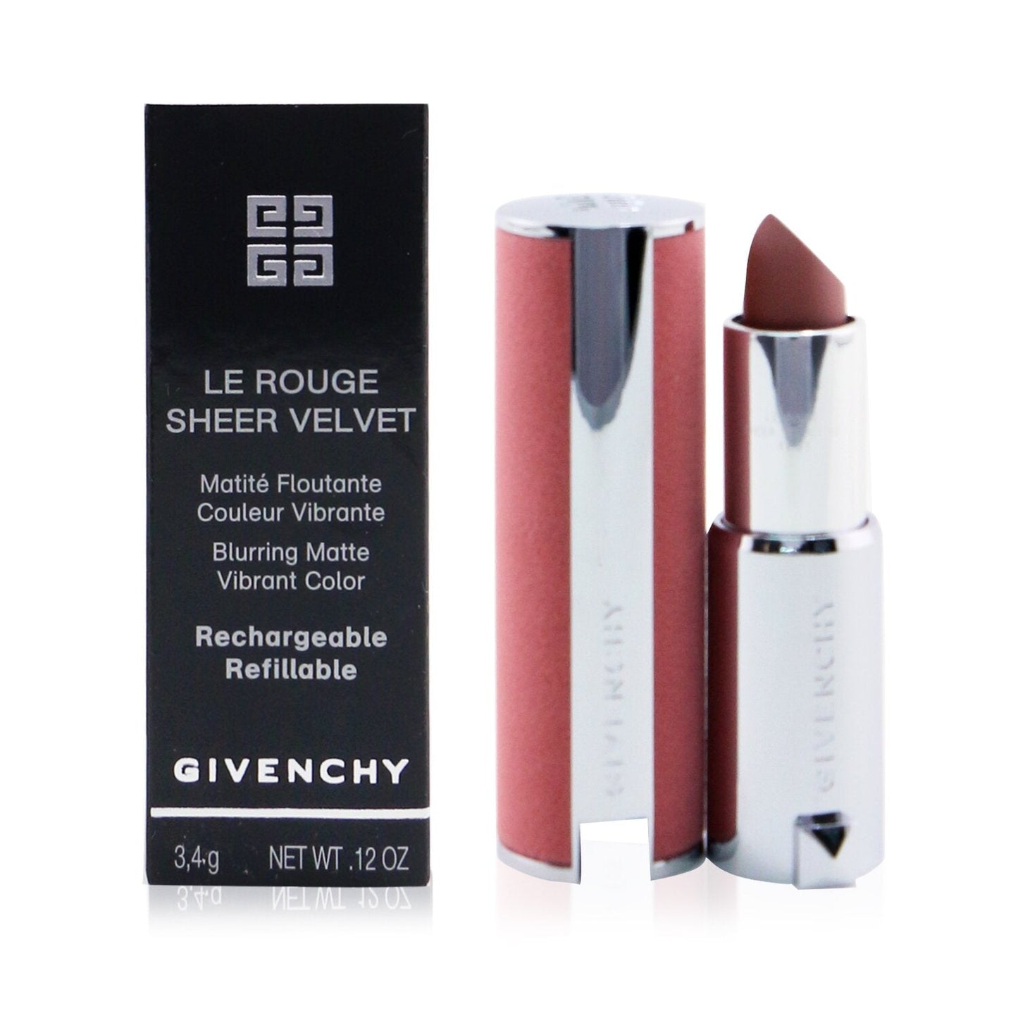 Givenchy Le Rouge Sheer Velvet Matte Refillable Lipstick - # 18 Nude Fume  3.4g/0.12oz