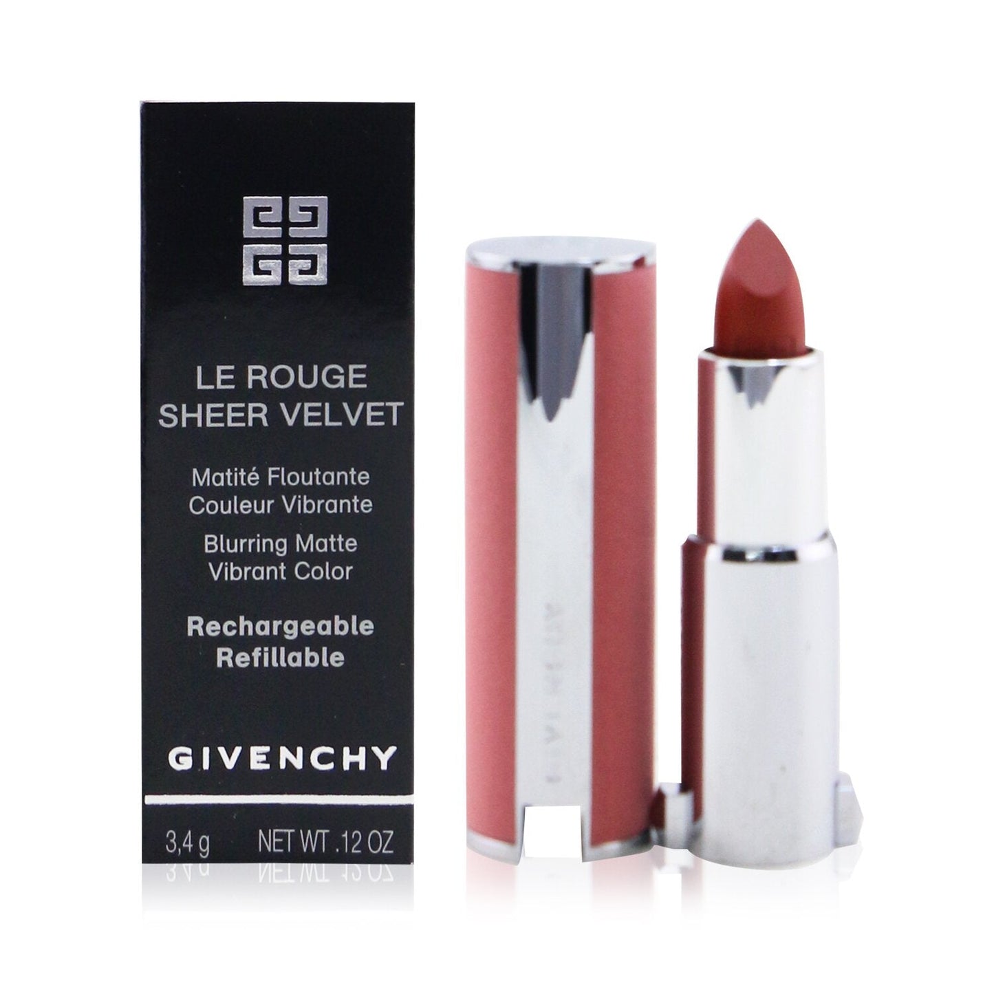 Givenchy Le Rouge Sheer Velvet Matte Refillable Lipstick - # 39 Rouge Grenat  3.4g/0.12oz