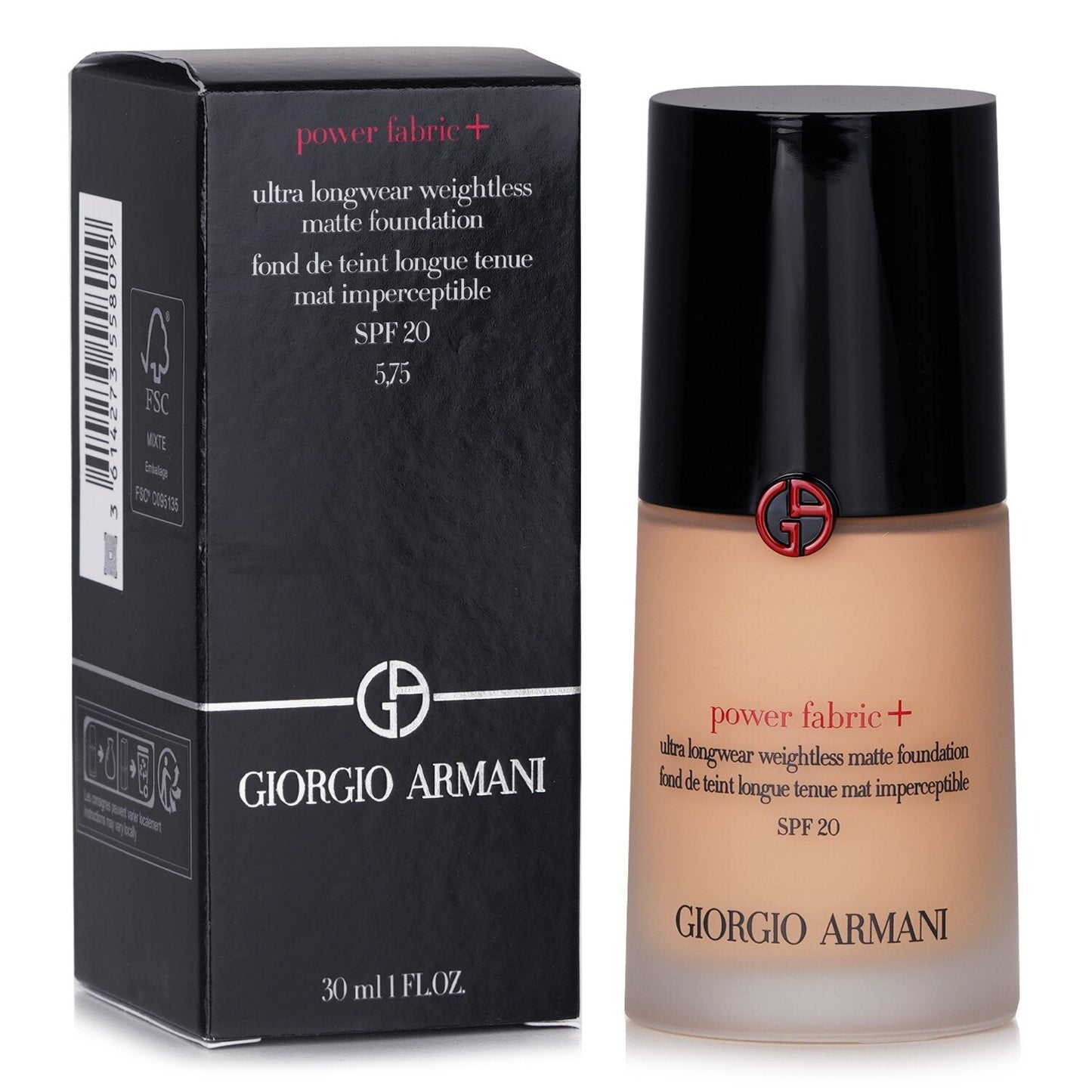 Giorgio Armani Power Fabric+ Ultra Longwear Weightless Matte Foundation SPF 20 - # 5 (Unboxed)  30ml/1oz