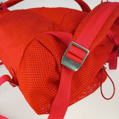Bottega Veneta Backpack Trekking Tomato Red Tone Silver Hardware Nylon