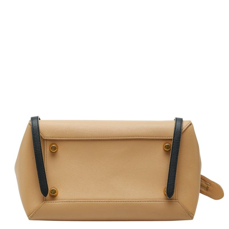 Celine Belt Bag 2-Way Beige Black Leather