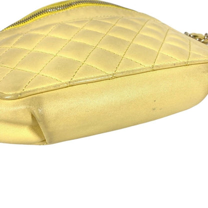 Chanel Belt Bag CC Logo Leather Yellow