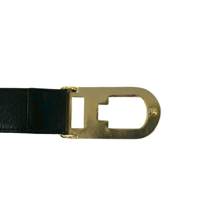Dior CD Logo Leather Belt Black