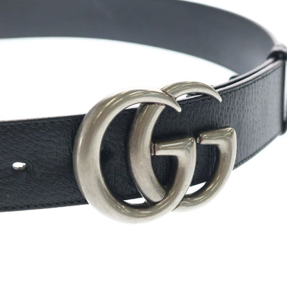 Gucci GG Marmont Leather Belt Black Silver