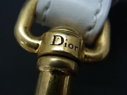 Dior Leather Bag Shoulder Strap Belt White