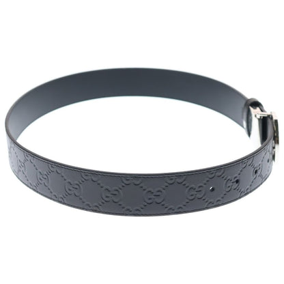 Gucci Interlocking Leather Belt Brown Silver