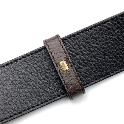 Gucci Interlocking Leather Black Belt Gold