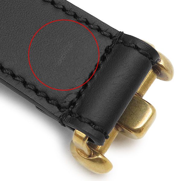 Gucci Belt Horsebit Skinny 80 32 Leather Black Gold