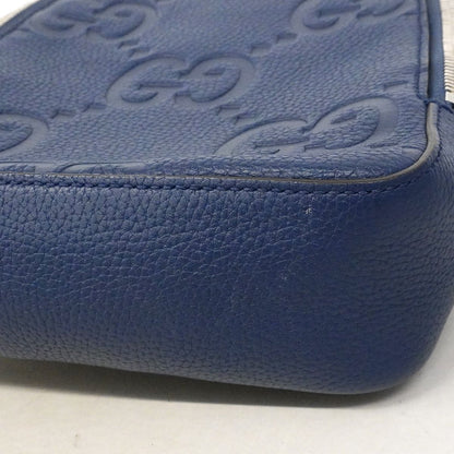 Gucci Belt Bag Jumbo GG Leather Blue Silver
