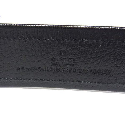 Gucci H9 Hlx GG Pattern Nylon And Leather Silver Hardware Belt