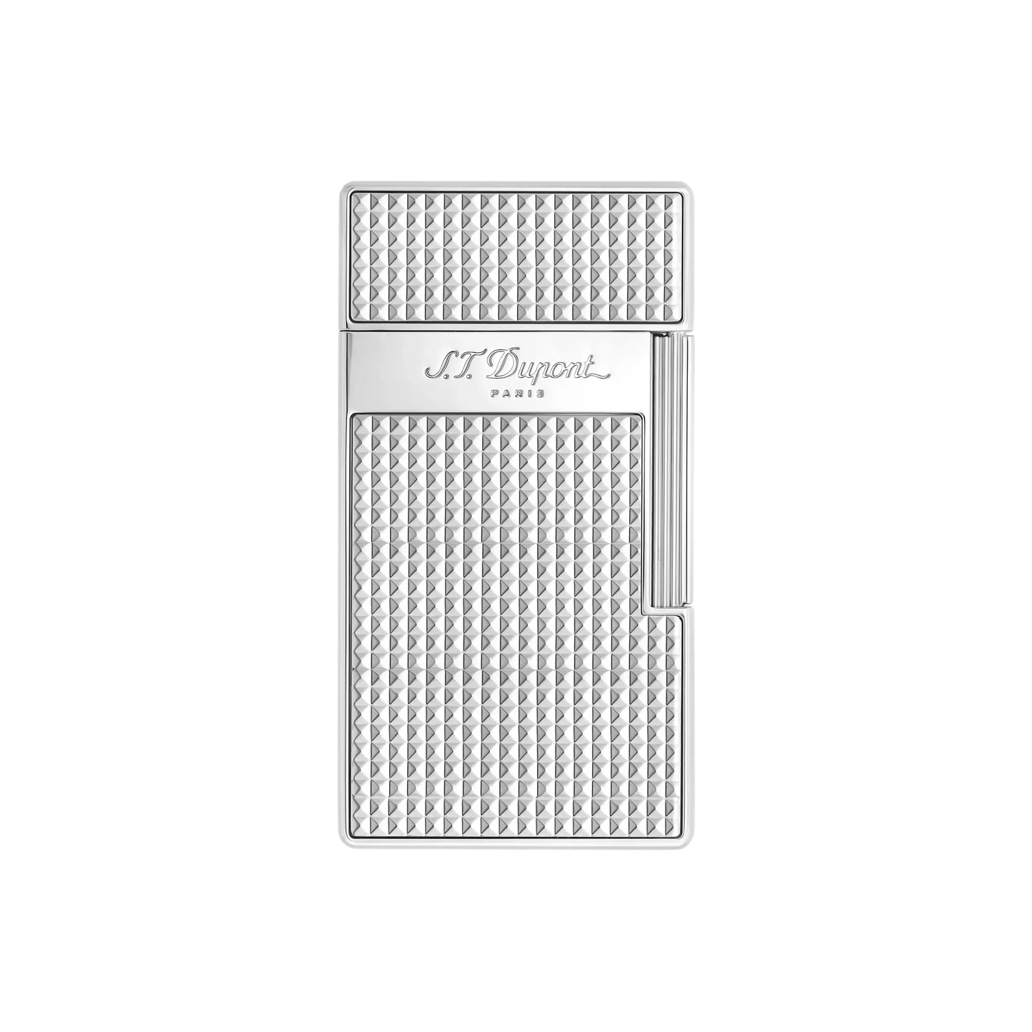 S.T. DUPONT Biggy Diamond Head Silver Lighter/Briquet 025010