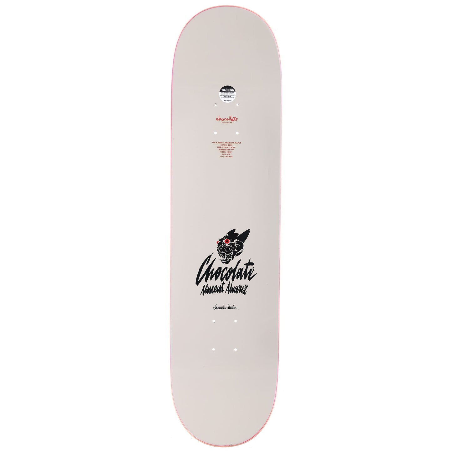 Chocolate Skateboard Deck Alvarez Swanksi Panther 8.25" x 31.875"