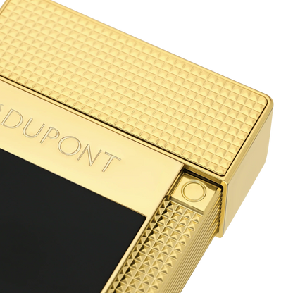 S.T. Dupont Black Lacquered Gold Table Lighter/Briquet T20100