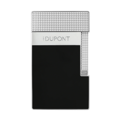 S.T. Dupont Black Lacquered Silver Table Lighter/Briquet T20101