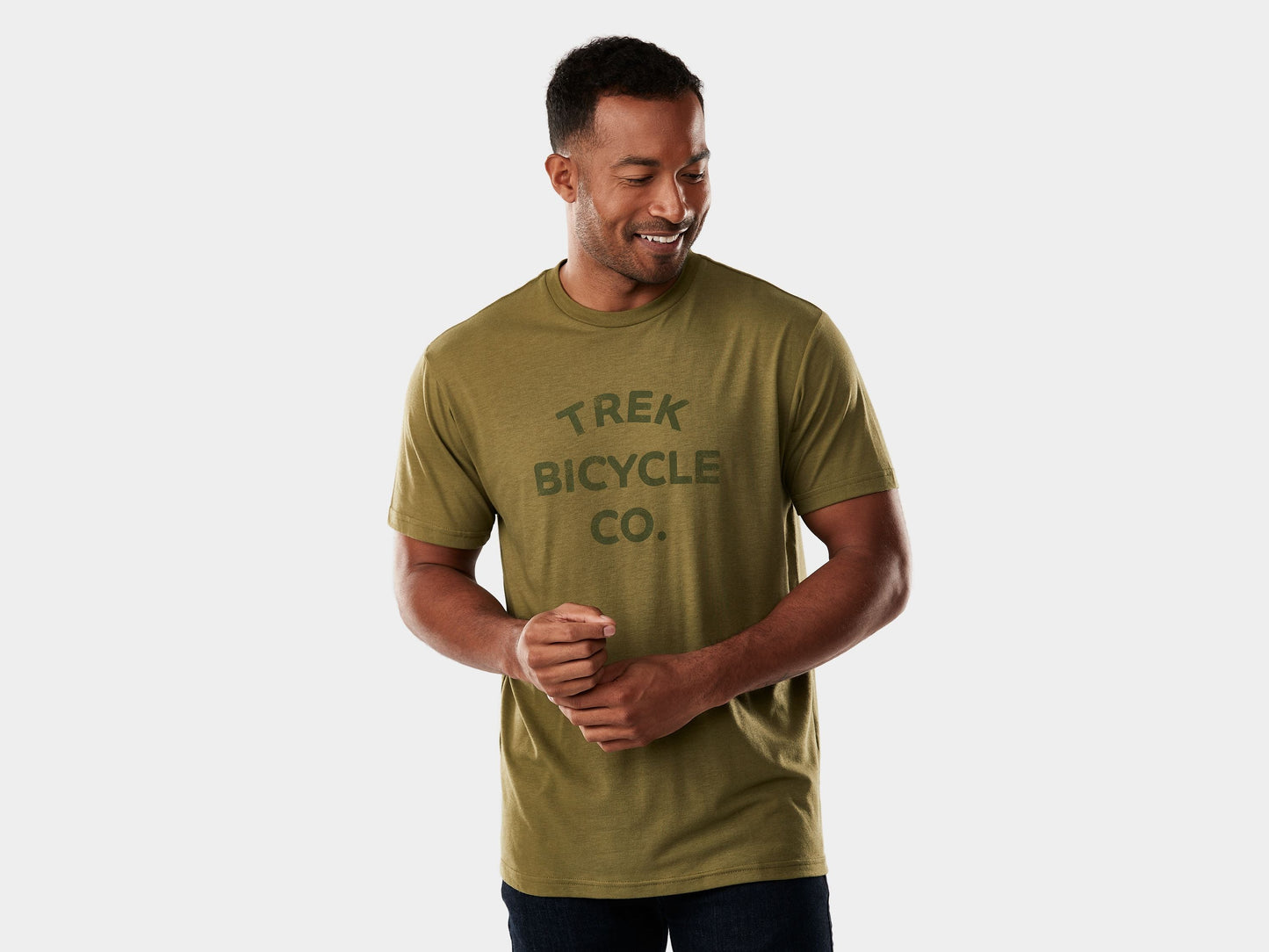 Trek Bicycle Tonal Tee Small Olive Shirt