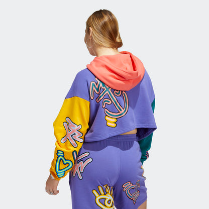 Women's adidas Love Unites Crop Hoodie (Plus Size)