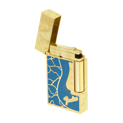 S.T. DUPONT Ligne 2 Fender BlUE Lacquered Lighter/Briquet C16026CL