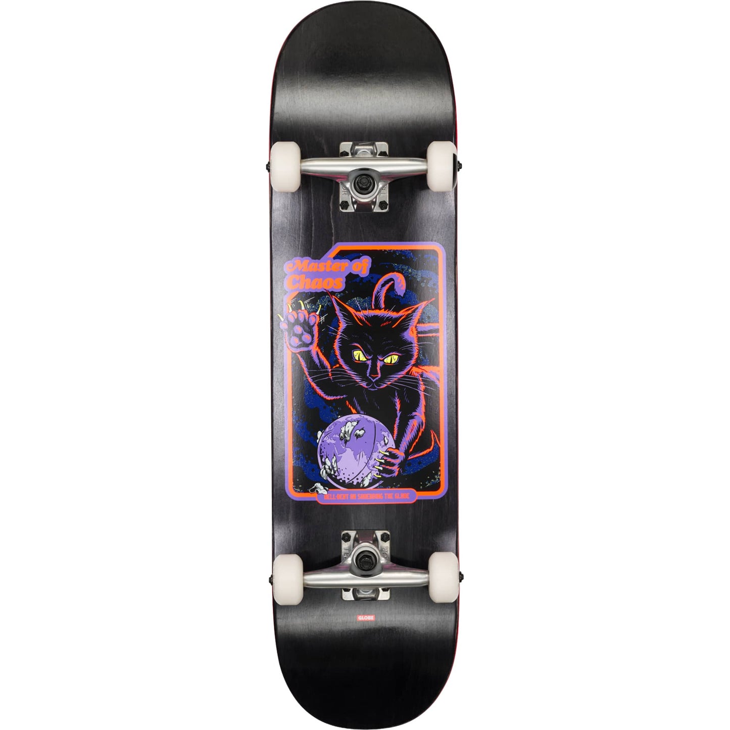 Globe G1 Master of Chaos Skateboard Complete Black Cat 8"